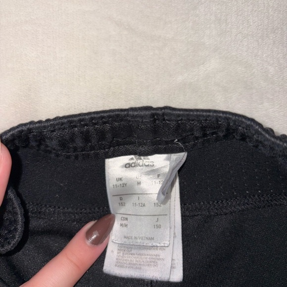 Adidas Kids Black Joggers with White Stripes - Picture 3 of 3